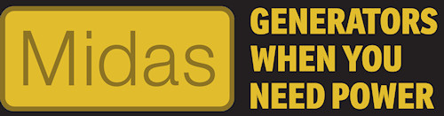 midas logo - generator hire